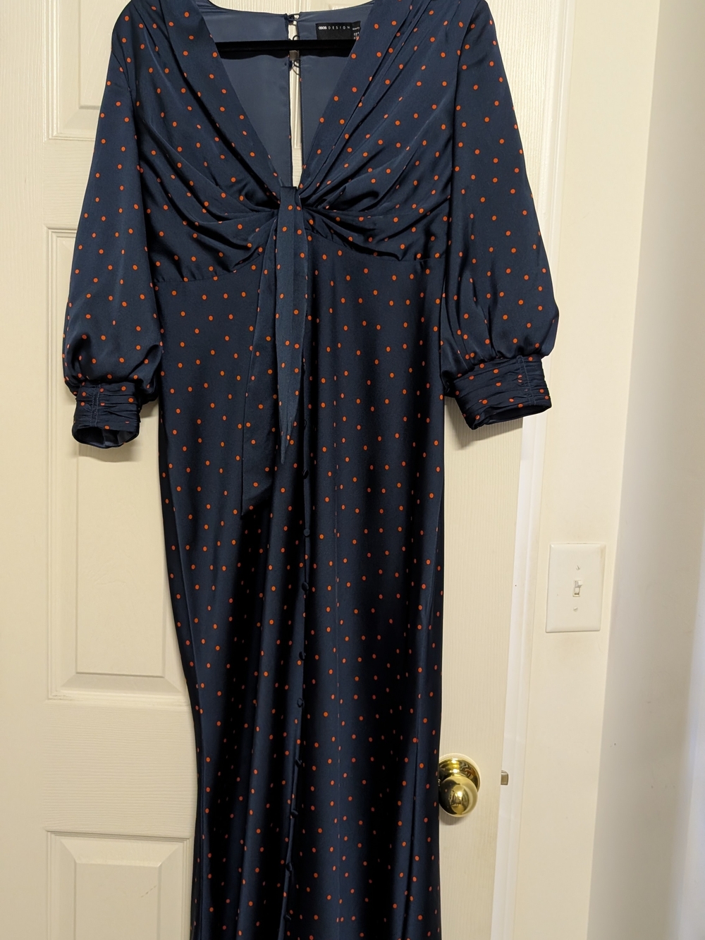 Asos Navy Polka Dot Maternity Maxi Dress - Picture 2 of 3
